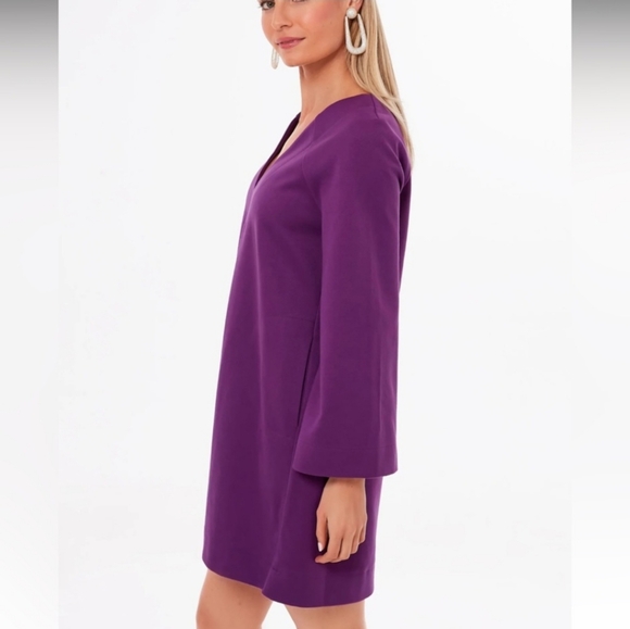 POMANDER PLACE Tuckernuck Women's Purple Mini Shift Dress. Sz S Quiet Luxury - Picture 3 of 11